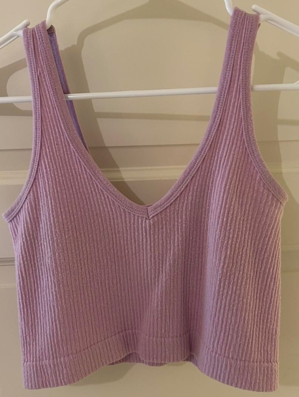 Urban Outfitters | Out From Under Lavender Ribbed Crop Tank Top - Size Small - Picture 3 of 4